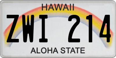 HI license plate ZWI214