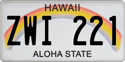 HI license plate ZWI221
