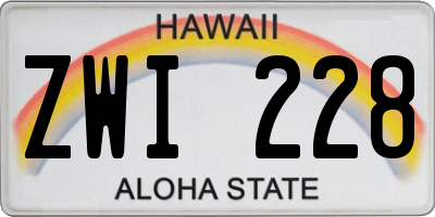 HI license plate ZWI228