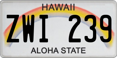 HI license plate ZWI239