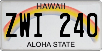 HI license plate ZWI240
