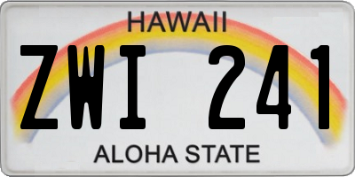 HI license plate ZWI241