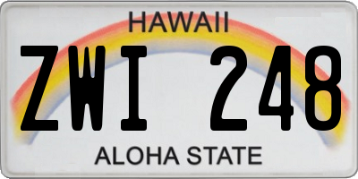 HI license plate ZWI248