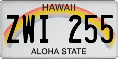 HI license plate ZWI255