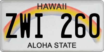 HI license plate ZWI260