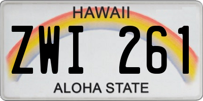 HI license plate ZWI261