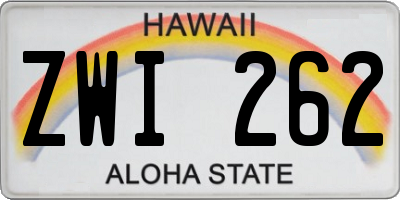 HI license plate ZWI262