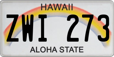 HI license plate ZWI273