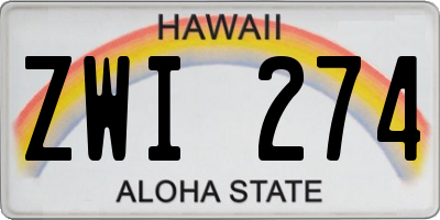HI license plate ZWI274