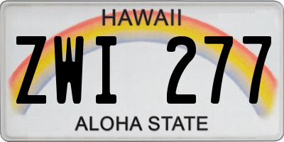 HI license plate ZWI277