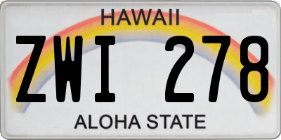 HI license plate ZWI278