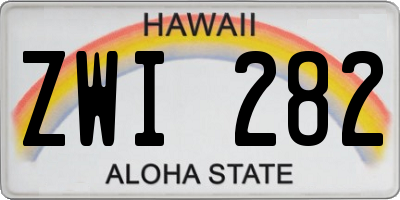 HI license plate ZWI282