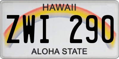 HI license plate ZWI290