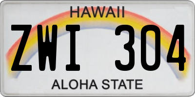 HI license plate ZWI304