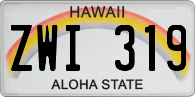 HI license plate ZWI319