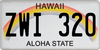 HI license plate ZWI320