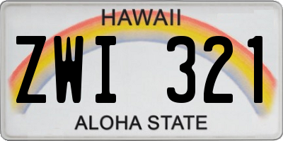 HI license plate ZWI321