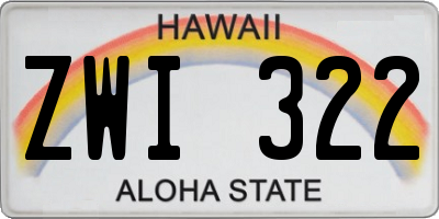 HI license plate ZWI322