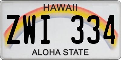 HI license plate ZWI334