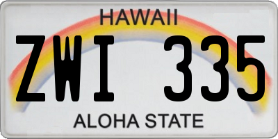 HI license plate ZWI335