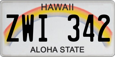 HI license plate ZWI342