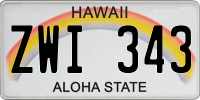 HI license plate ZWI343
