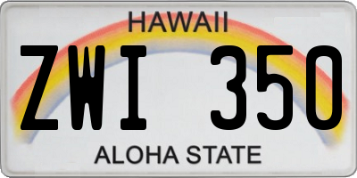 HI license plate ZWI350
