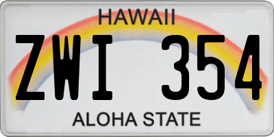 HI license plate ZWI354