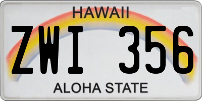 HI license plate ZWI356