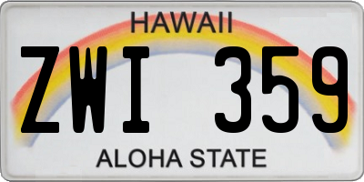 HI license plate ZWI359