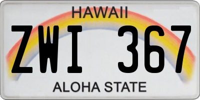 HI license plate ZWI367