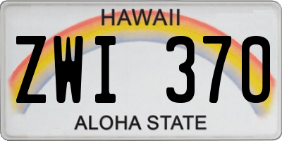HI license plate ZWI370
