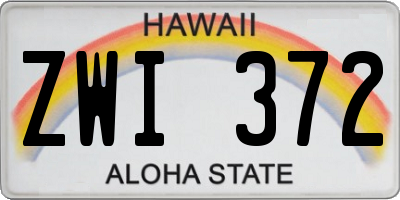 HI license plate ZWI372