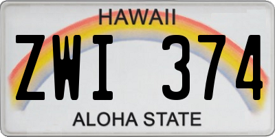 HI license plate ZWI374