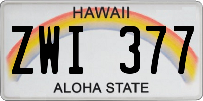 HI license plate ZWI377