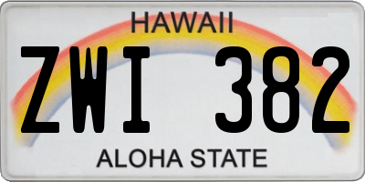 HI license plate ZWI382