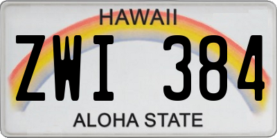 HI license plate ZWI384