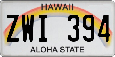 HI license plate ZWI394