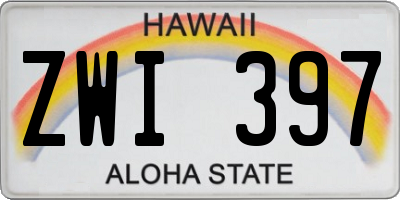 HI license plate ZWI397