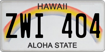 HI license plate ZWI404