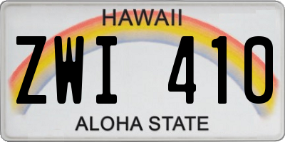 HI license plate ZWI410