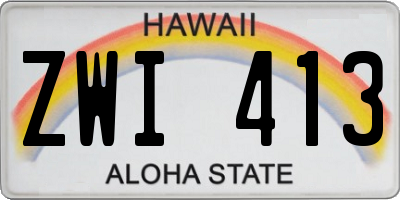 HI license plate ZWI413