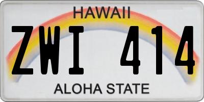 HI license plate ZWI414