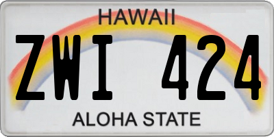 HI license plate ZWI424