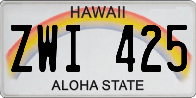 HI license plate ZWI425