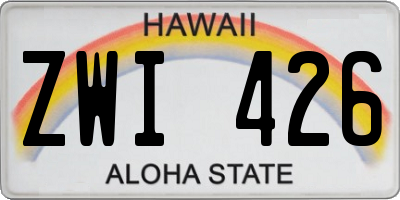 HI license plate ZWI426