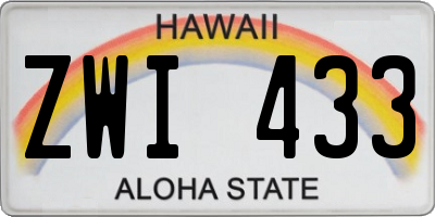 HI license plate ZWI433