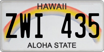HI license plate ZWI435