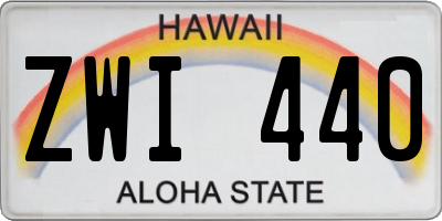 HI license plate ZWI440