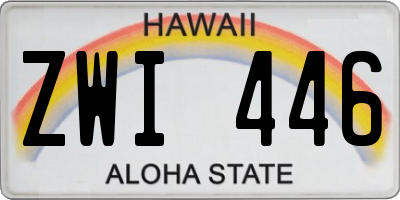 HI license plate ZWI446